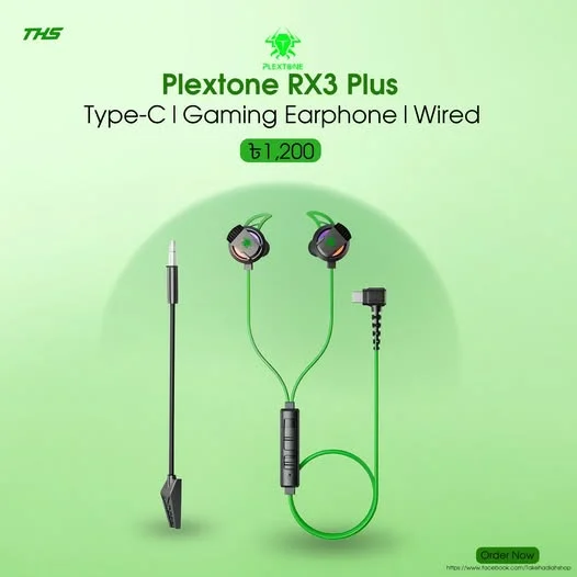 Plextone RX3 Plus | Type-C Wired Gaming Earphone
